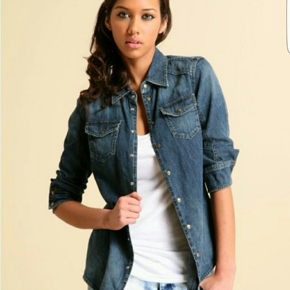 Diesel denim quarter sleeve shirt